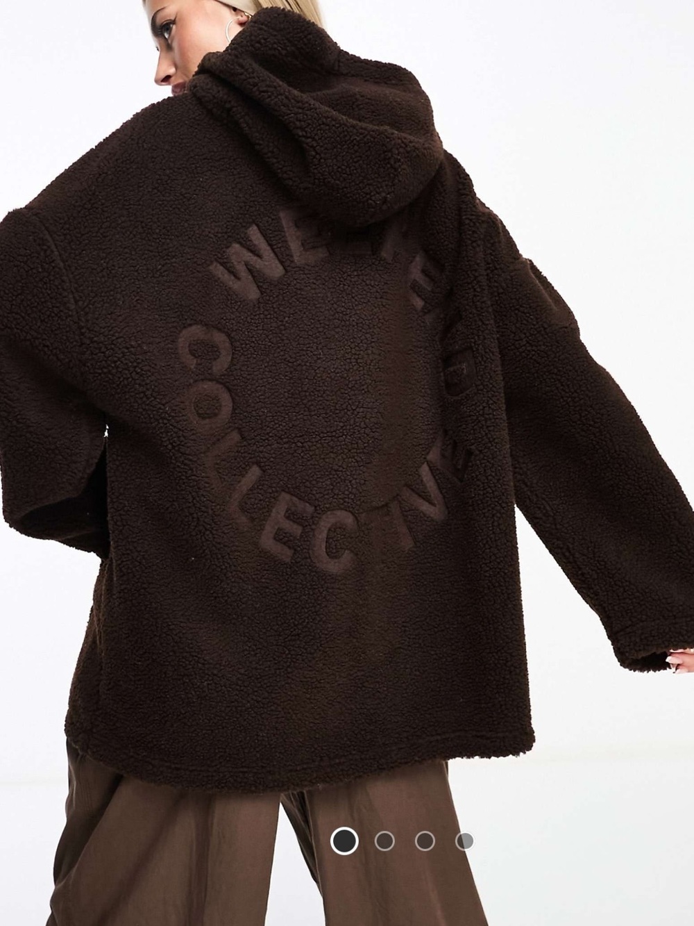 ASOS Dark Brown Teddy Jacket with Hood